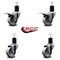 Service Caster 3'' Semi Steel Swivel 1-3/4'' Expanding Stem Caster Set 2 Total Lock Brakes, 4PK SCC-EXTTL20S314-SSS-2-S-2-134 - alternate 2